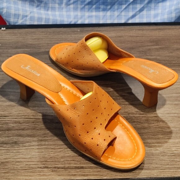 Jessica slipper leather upper brown women's size 10M - Picture 2 of 8